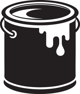 paint can silhouette, black and white silhouette, vector and&nbsp;illustration