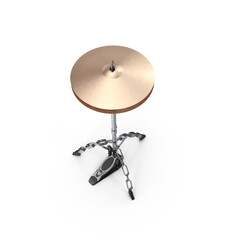Hi-Hat Cymbal Drum Set Component Isolated on Transparent Background