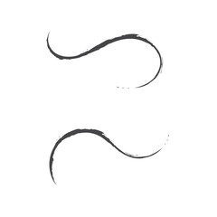 Dynamic curved line movement vector with a brushstroke effect