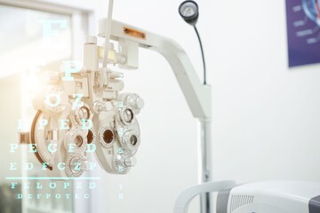 dental x ray, eye care concept, Phoropter for eye exam 