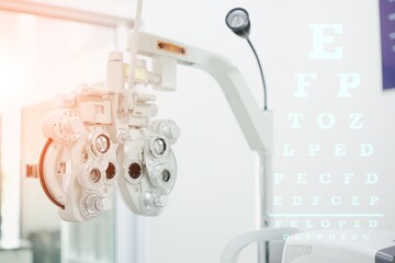 close up of a bathroom sink, Phoropter for eye test, lenses glasses for eye check in optical store, health care, eye care concept, industry eye care 