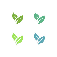 NATURAL PRODUCT LEAVES IN CIRCLE SIGN SYMBOL LOGO
