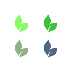 Obraz premium NATURAL PRODUCT LEAVES IN CIRCLE SIGN SYMBOL LOGO 