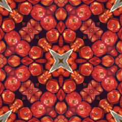Seamless pattern in red color. Holiday season vibes background with high resolution, designed with a whimsical and enchanting food theme