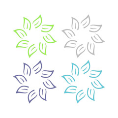 NATURAL PRODUCT LEAVES IN CIRCLE SIGN SYMBOL LOGO
