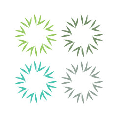 NATURAL PRODUCT LEAVES IN CIRCLE SIGN SYMBOL LOGO
