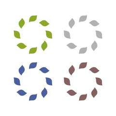 NATURAL PRODUCT LEAVES IN CIRCLE SIGN SYMBOL LOGO
