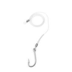 Fishing Hook with Leader Line Isolated on Transparent Background
