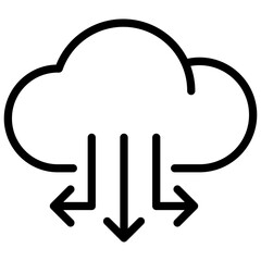 cloud integration line icon
