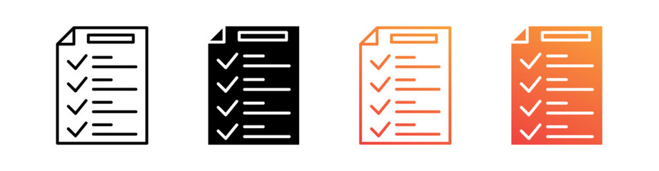 Obraz premium Checklist Multiple Style Icon Set Collection 