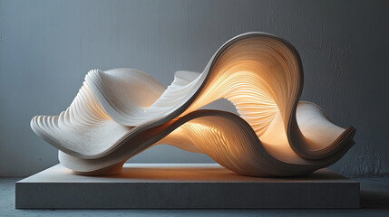 abstract dynamic 3D organic structure glowing