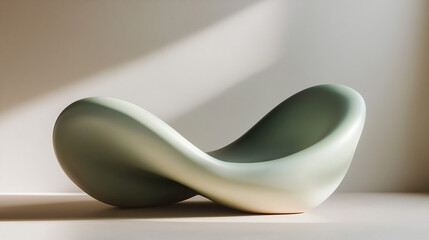 abstract organic nature shape form in sage green tones