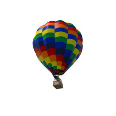 Fototapeta premium Hot Air Balloon Floating in the Sky Isolated on Transparent Background