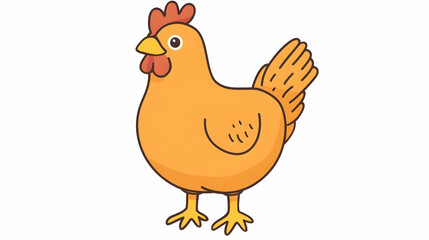 Naklejka premium Cartoon Orange Chicken Illustration