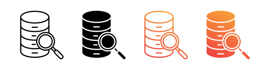 Database Search Multiple Style Icon Set Collection 