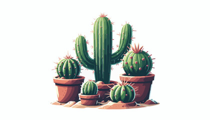 Blooming cactus houseplant in a decorative pot