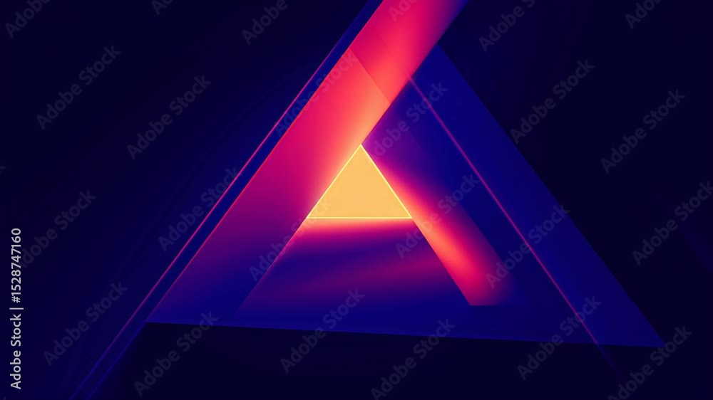 Canvas Prints abstract neon triangle animation glowing shapes dynamic background purple pink yellow gradient color