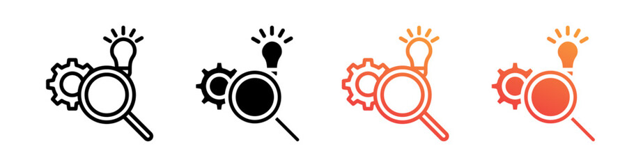 Research And Development Multiple Style Icon Set Collection 