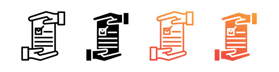Agreement Multiple Style Icon Set Collection 