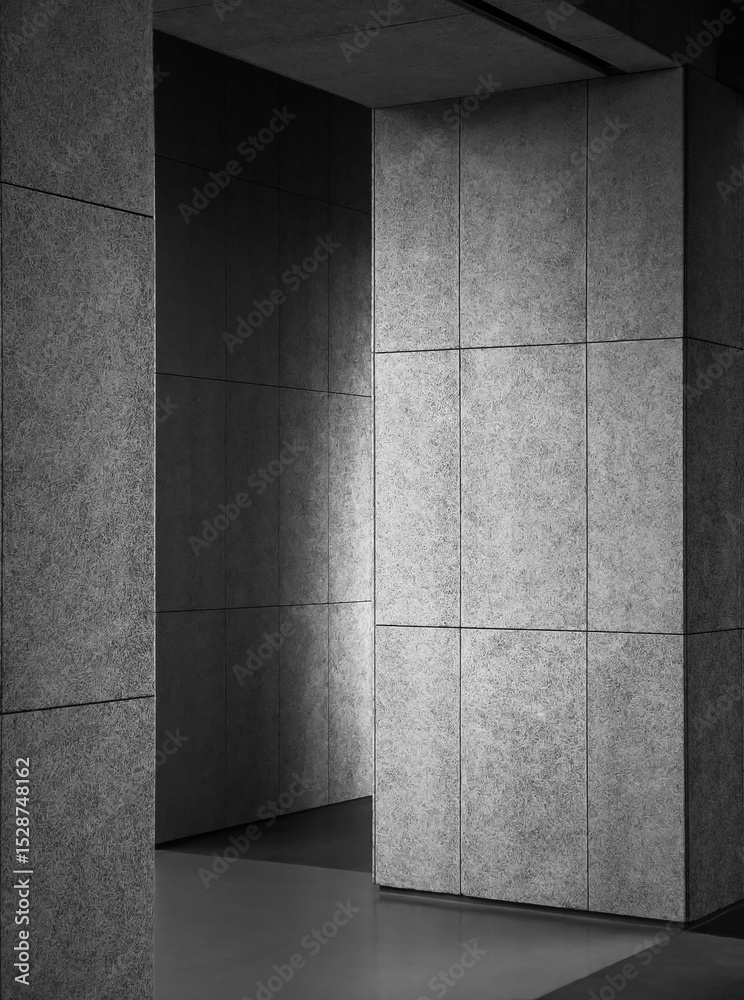 Poster architecture details cement wall tiles geometric pattern indoor building abstract background