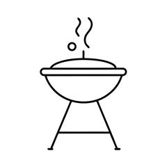 Simple line drawing of a charcoal grill cooking