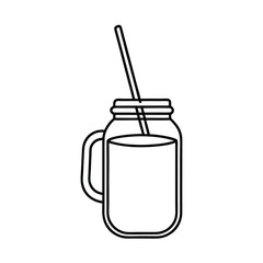 Mason jar drink line drawing illustration simple design