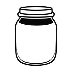 Simple line drawing of a glass jar container