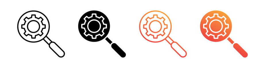 Search Settings Multiple Style Icon Set Collection 