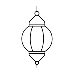 Elegant line drawing of a hanging lantern festive ramadan decor