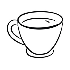 Simple line drawing of a cup of tea or coffee
