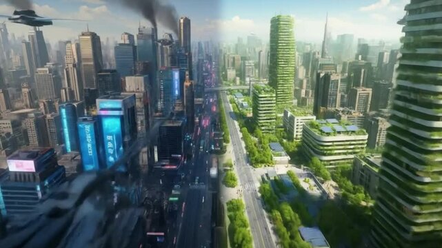: Futuristic Cityscape, High-Tech Urban Design, Smart Cities of Tomorrow