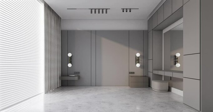 uxury Bedroom Virtual Staging Animation, Empty to Furnished, 4K Natural Light