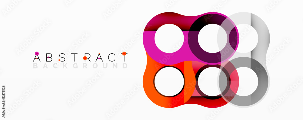 Fototapete Modern design features overlapping circles. Vibrant colors create dynamic visual effect. Simple, clean aesthetic suitable backgrounds.