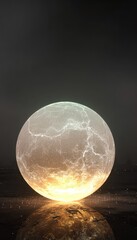 A glowing, textured sphere