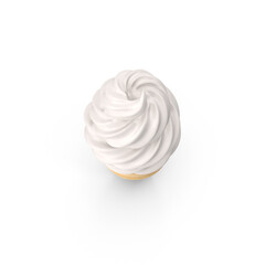 Obraz premium Classic Vanilla Ice Cream Cone Isolated on Transparent Background