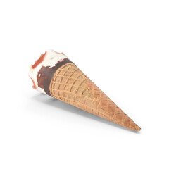 Delicious Ice Cream Cone with Single Scoop Isolated on Transparent Background