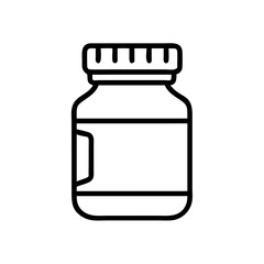Obraz premium Mustard jar in outline style, black and white