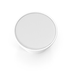 Large Ice Cream Gallon Tub with Lid Isolated on Transparent Background