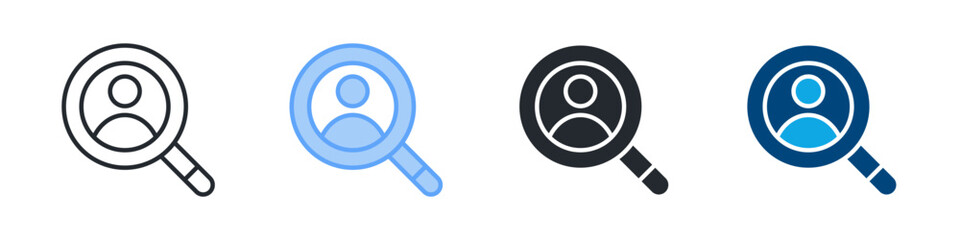 Customer Icon Set Multiple Style. Design In Outline, Blue, Glyph, Dualtone