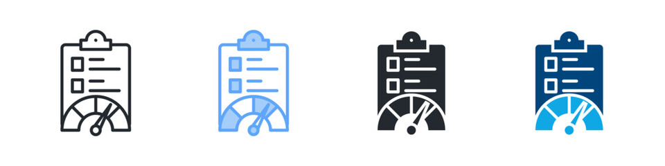 Performance Icon Set Multiple Style. Design In Outline, Blue, Glyph, Dualtone