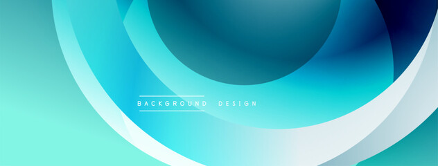 Abstract blue background. Smooth curves create dynamic visual flow. Gradient shades offer modern aesthetic. Minimalist design elements present clean look.