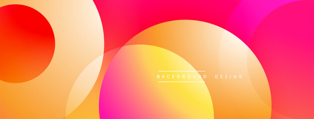 Abstract gradients overlap, creating vibrant pinks, oranges, yellows. Modern design feels energetic, smooth, dynamic. Text reads background design.