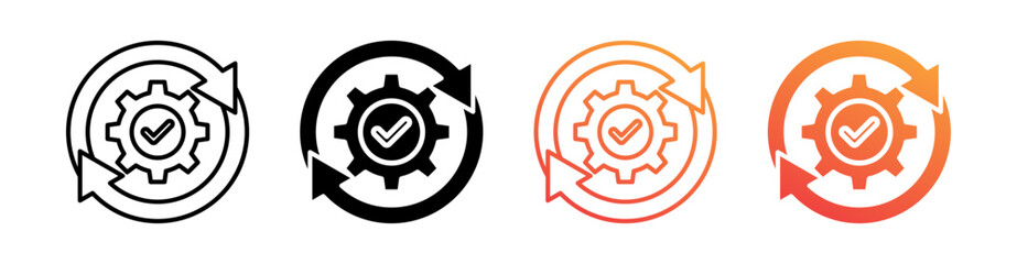 Process Multiple Style Icon Set Collection 