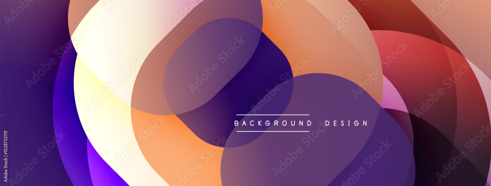 Leinwandbilder Abstract colorful layers create dynamic visual effect. Smooth gradients blend, forming modern background design.