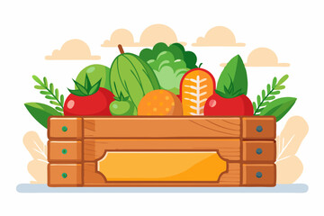 wooden produce crate labeled fresh picks