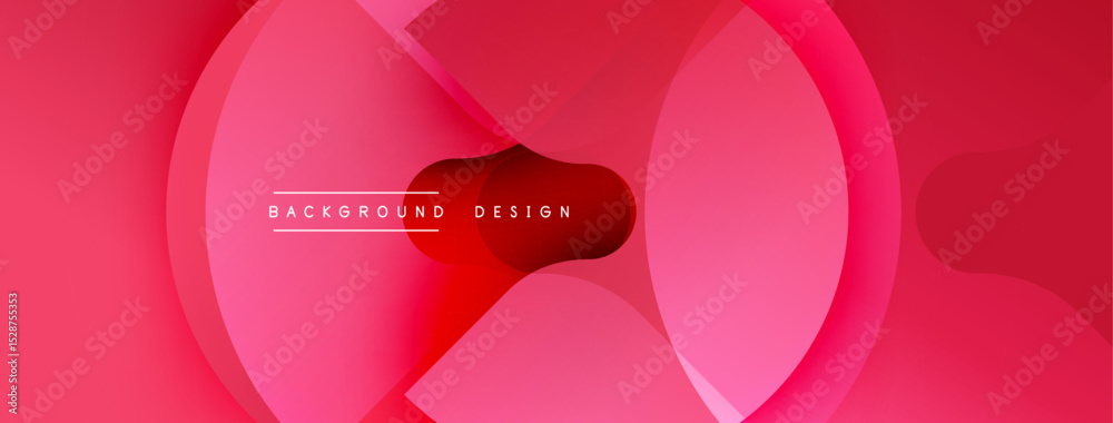 Fototapete Abstract pink design. Overlapping circles create dynamic visual effect. Modern background suitable for various projects. Simple, elegant.