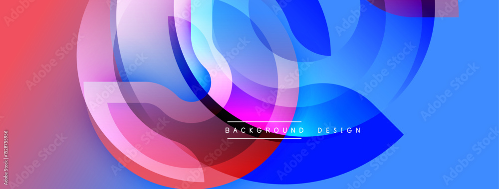 Poster Abstract fluid shapes blend vibrant colors. Gradient transitions create dynamic visual effect. Modern design element for backgrounds.