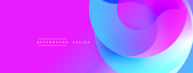 Abstract fluid shapes, vibrant colors blend. Pink, blue hues create modern background design. Smooth gradients offer dynamic visual effect.