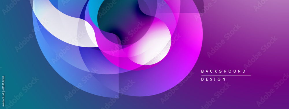 Poster Abstract flowing shapes, vibrant colors, gradient background. Modern design element, dynamic composition, visual texture.