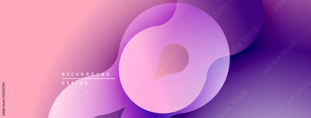 Poster Abstract gradient background. Soft pink, purple hues blend smoothly. Minimalist design, flowing shapes create dynamic visual effect.